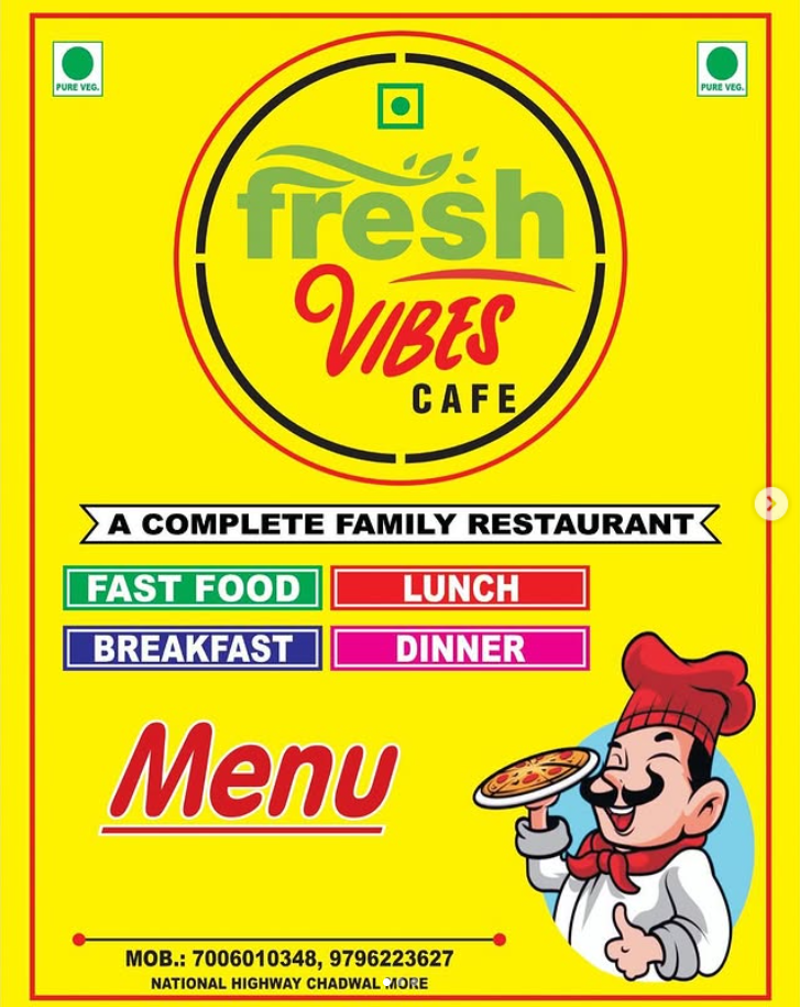 Fresh Vibes Cafe Menu Cover